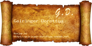 Geiringer Dorottya névjegykártya
